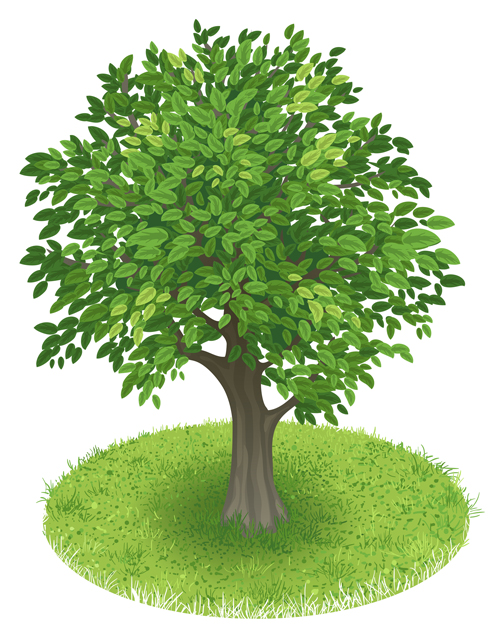 500x639 Creative Green Tree Design Vector Graphics 01 Free Download