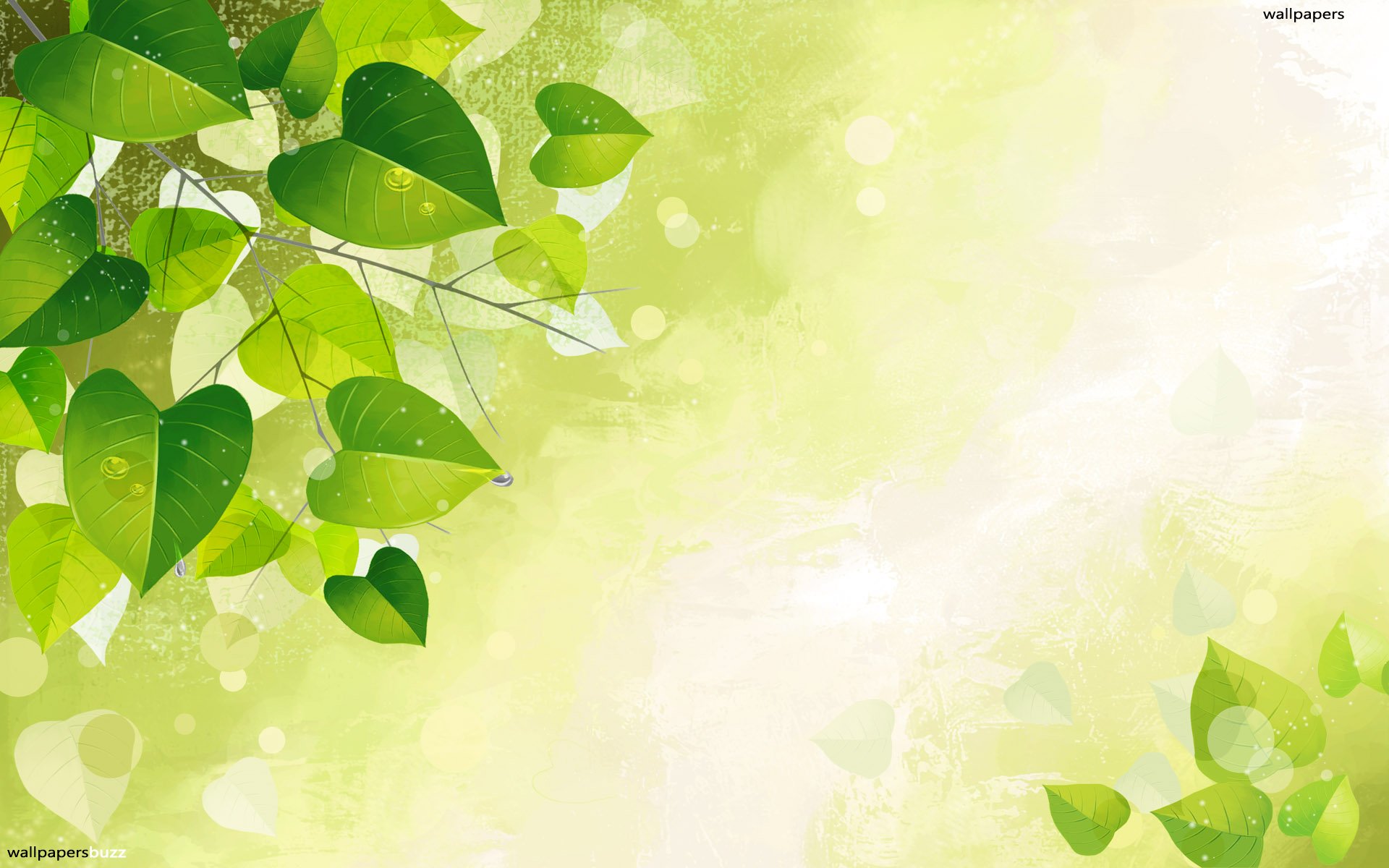 1920x1200 Green Vector Tree Leaves Hd Wallpaper