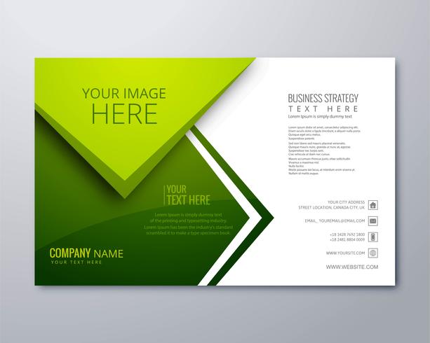 613x490 Beautiful Green Business Brochure Vector Template