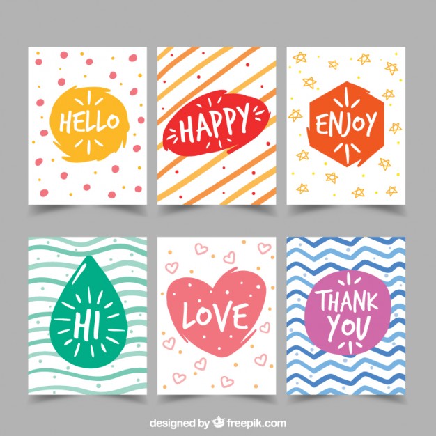 626x626 Collection Of Hand Painted Colorful Abstract Greeting Card Vector