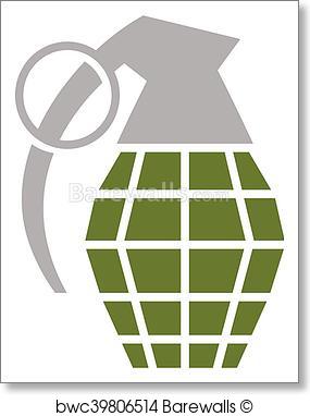 285x382 Art Print Of Hand Grenade Vector Barewalls Posters Amp Prints