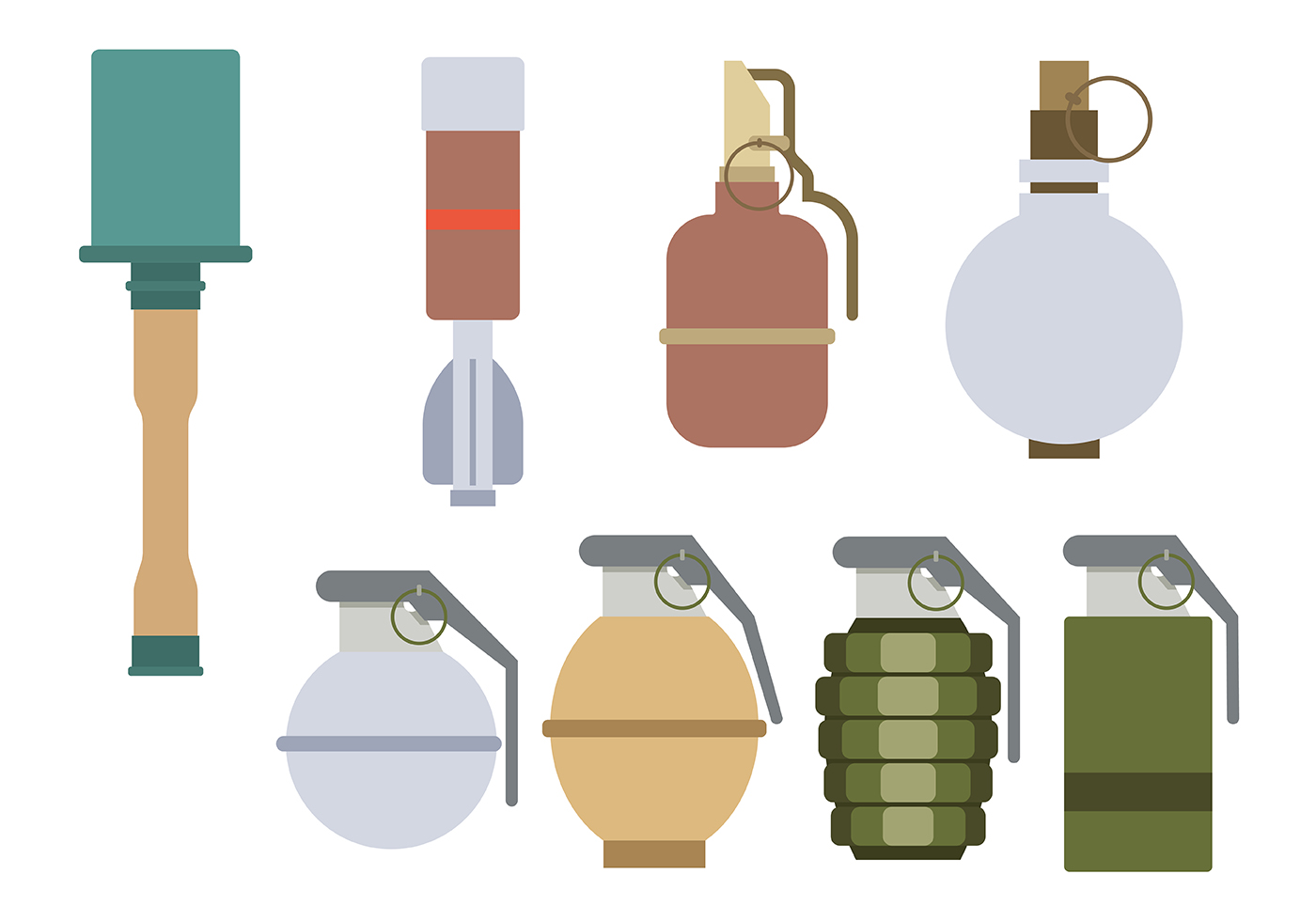 1400x980 Hand Grenade Free Vector Art