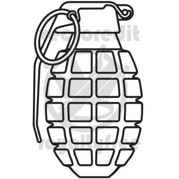 350x350 How To Draw A Grenade Hand Grenade Vector Illustration Trad