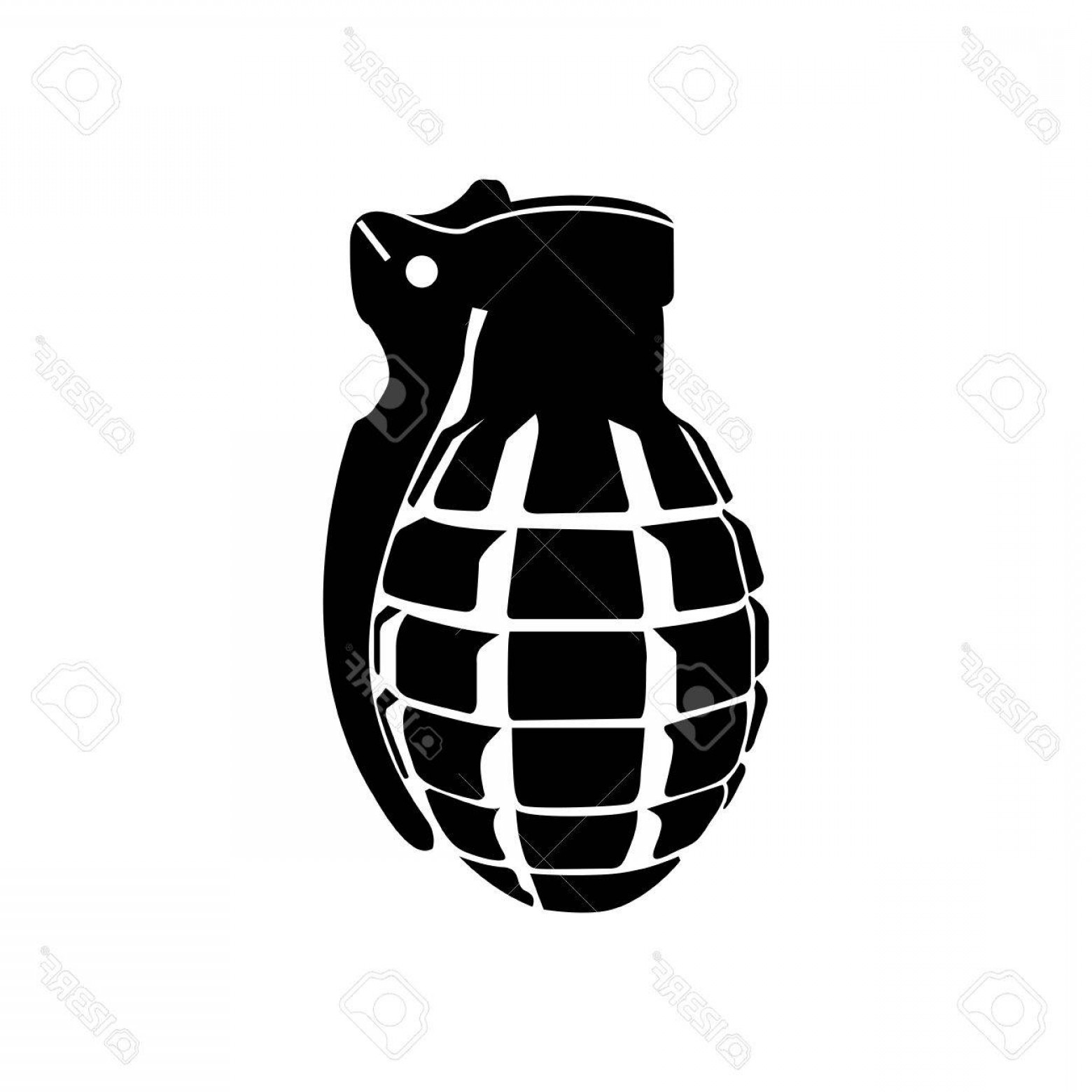 1560x1560 Photostock Vector Isolated Silhouette Of A Grenade Vector