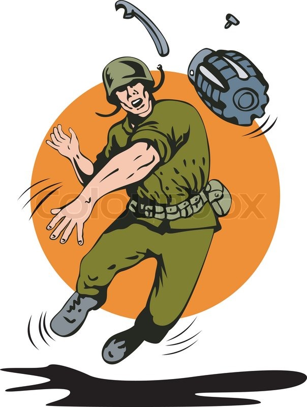 604x800 Soldier Throwing Grenade Stock Vector Colourbox