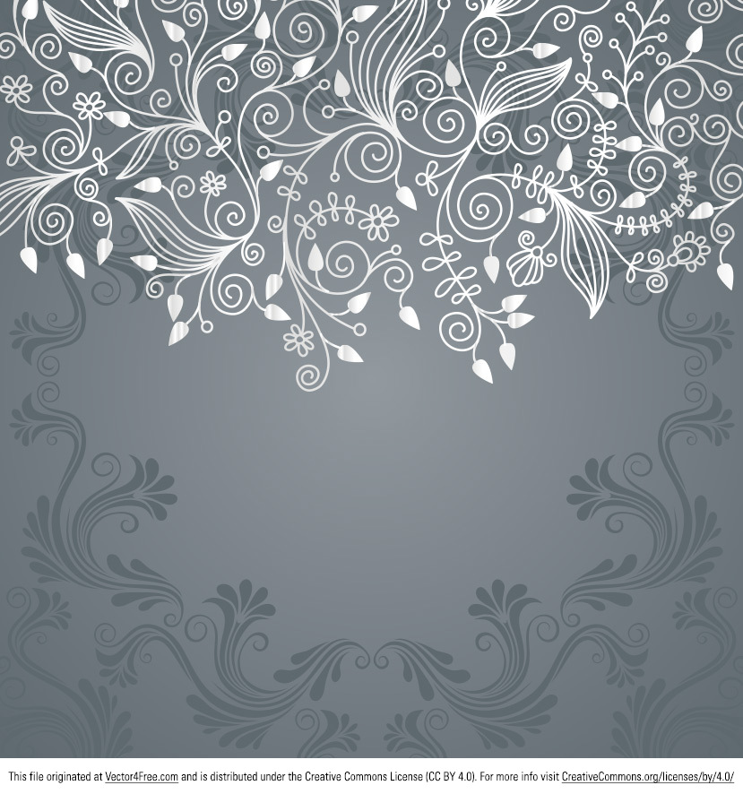 829x886 Free Grey Floral Swirl Vector Background