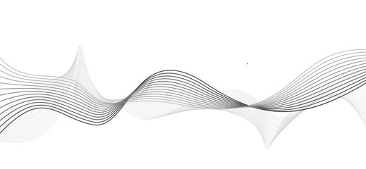 519x240 Abstract Grey Wave Isolated On White Background. Vector Illustra