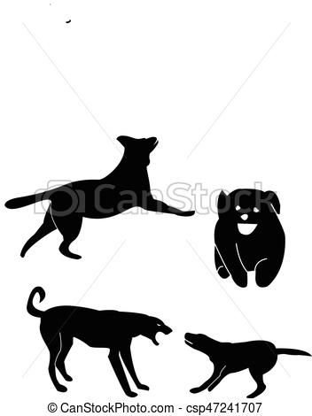 352x470 Greyhound Dog Silhouettes. Vector Dog Breeds Silhouettes