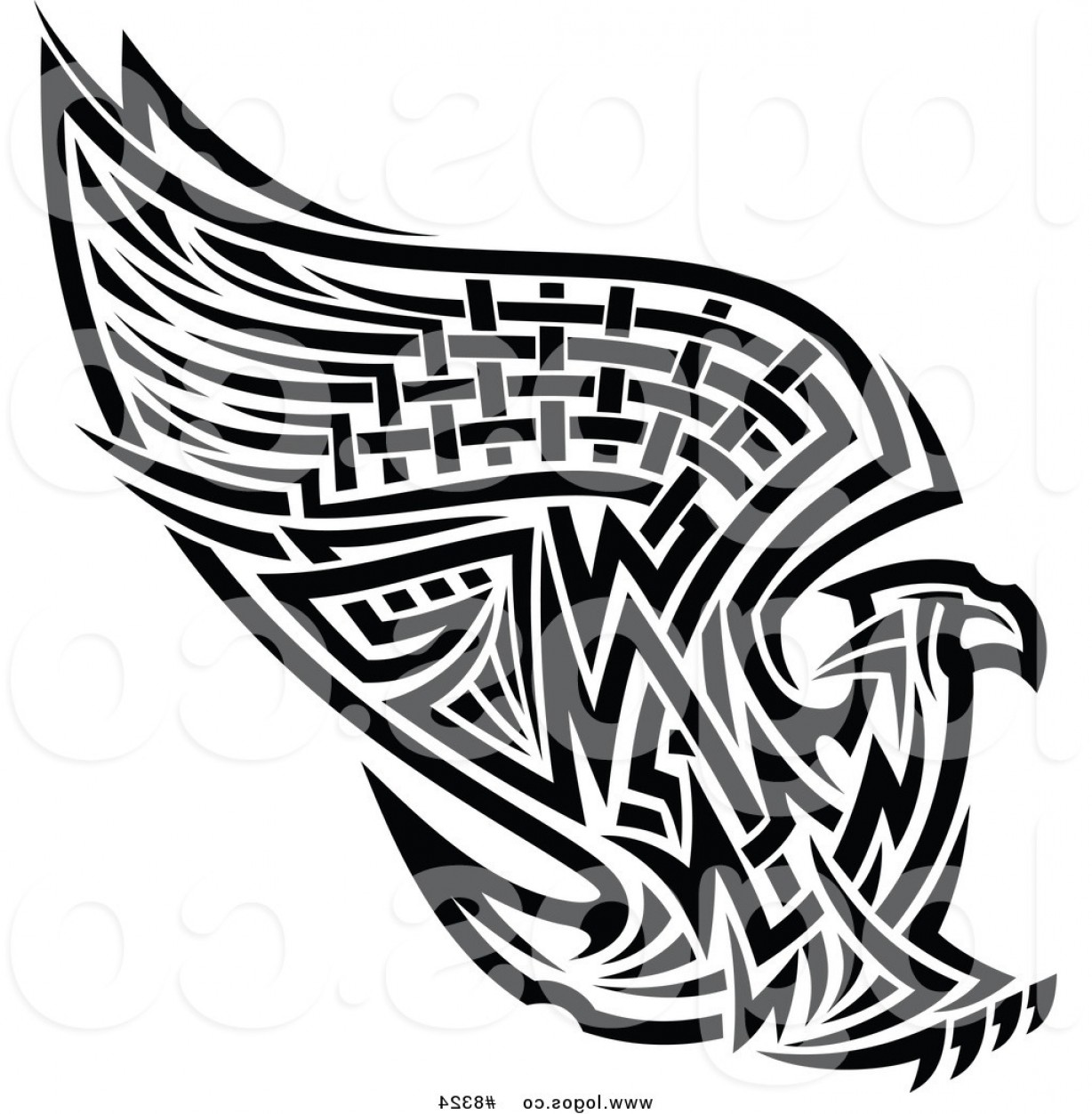 1228x1252 Royalty Free Vector Of A Tribal Griffin Or Eagle Logo By Vector