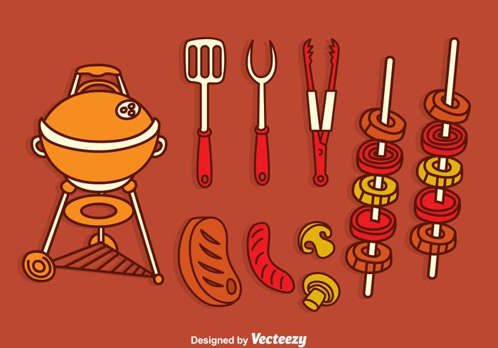 700x490 Barbecue Grill Vector Set