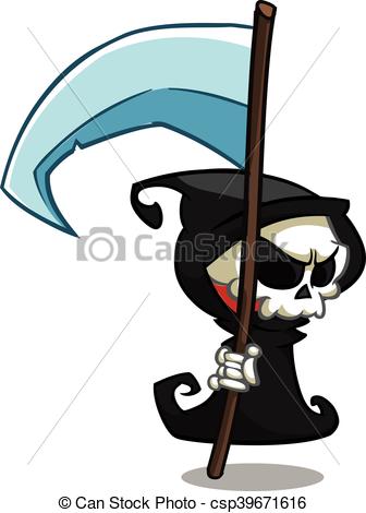336x470 Vector Cartoon Grim Reaper. Vector Cartoon Illustration Of Spooky