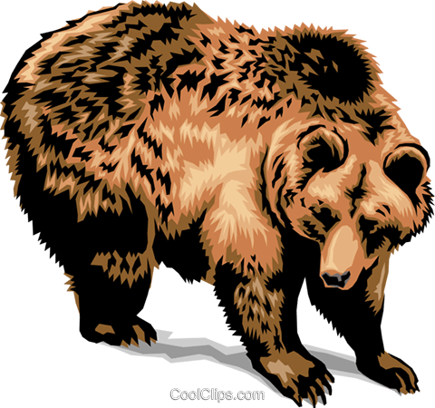 480x450 Grizzly Bear Royalty Free Vector Clip Art Illustration Anim1384