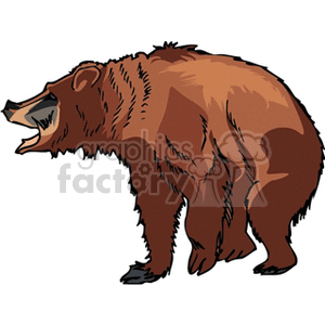 300x300 Royalty Free Full Body Profile Of Grizzly Bear 130046 Vector Clip