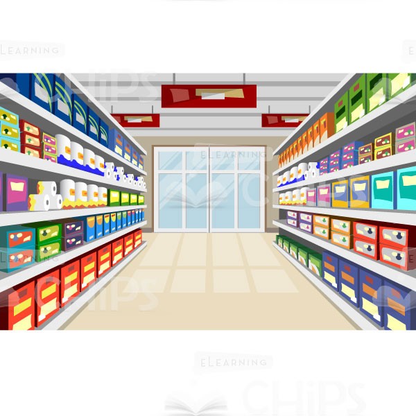 600x600 Shelves With Goods Vector Background