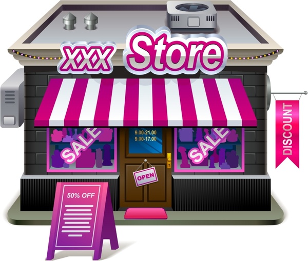 600x509 Small Shops Supermarket Grocery Store House Vector Free Vector In