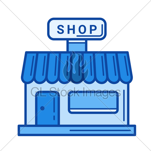 500x500 Grocery Store Line Icon. Gl Stock Images