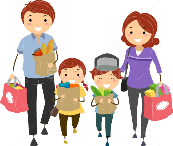 600x508 Family Grocery Vector Illustration Lenm ( 2858046) Stockfresh