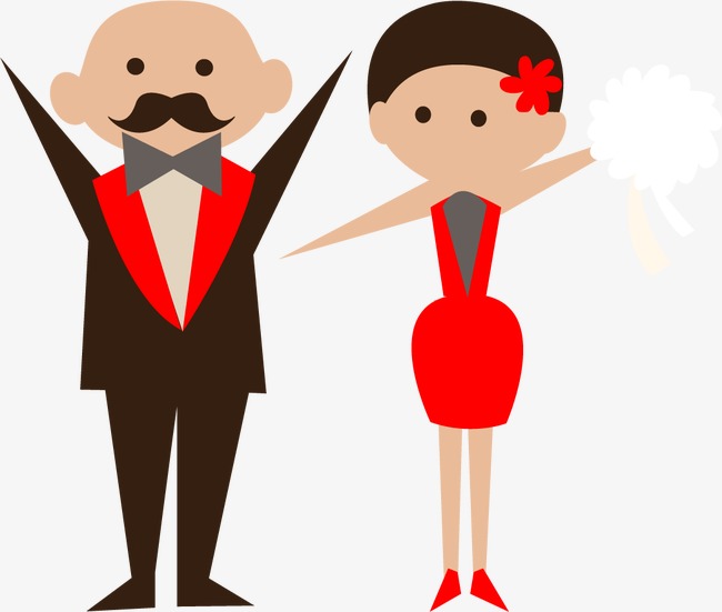 650x551 Cartoon Bride And Groom Vector Material, Cartoon Vector, Wedding