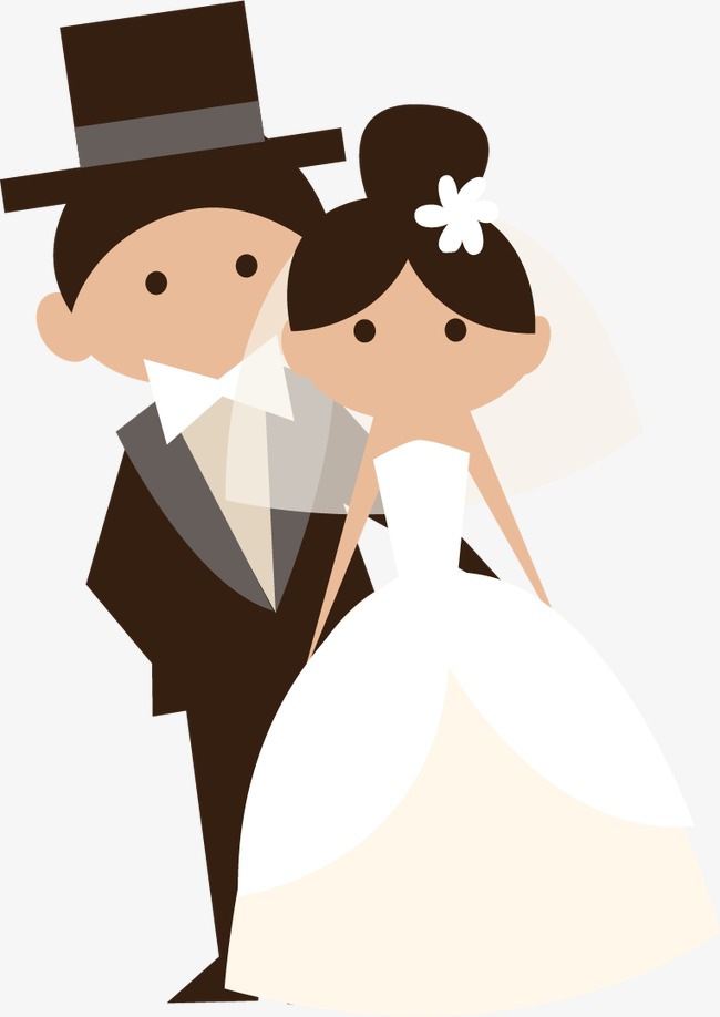 650x918 Cartoon Bride And Groom Vector Material, Wedding, Balloon, Bouquet