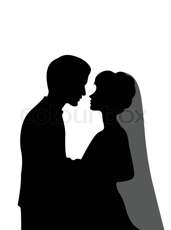 596x800 Groom And Bride Silhouette Stock Vector Colourbox