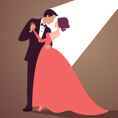 500x500 Beautiful Bride And Groom Vector Set 04 Free Download