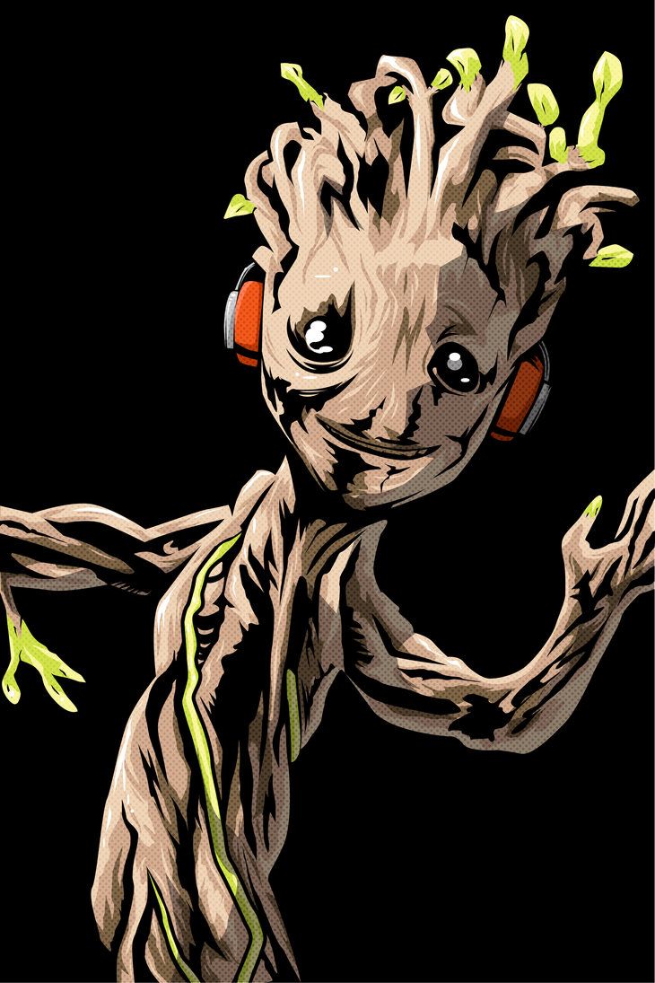 730x1095 Dancing Baby Groot Vector Illustration. I Am Groot!