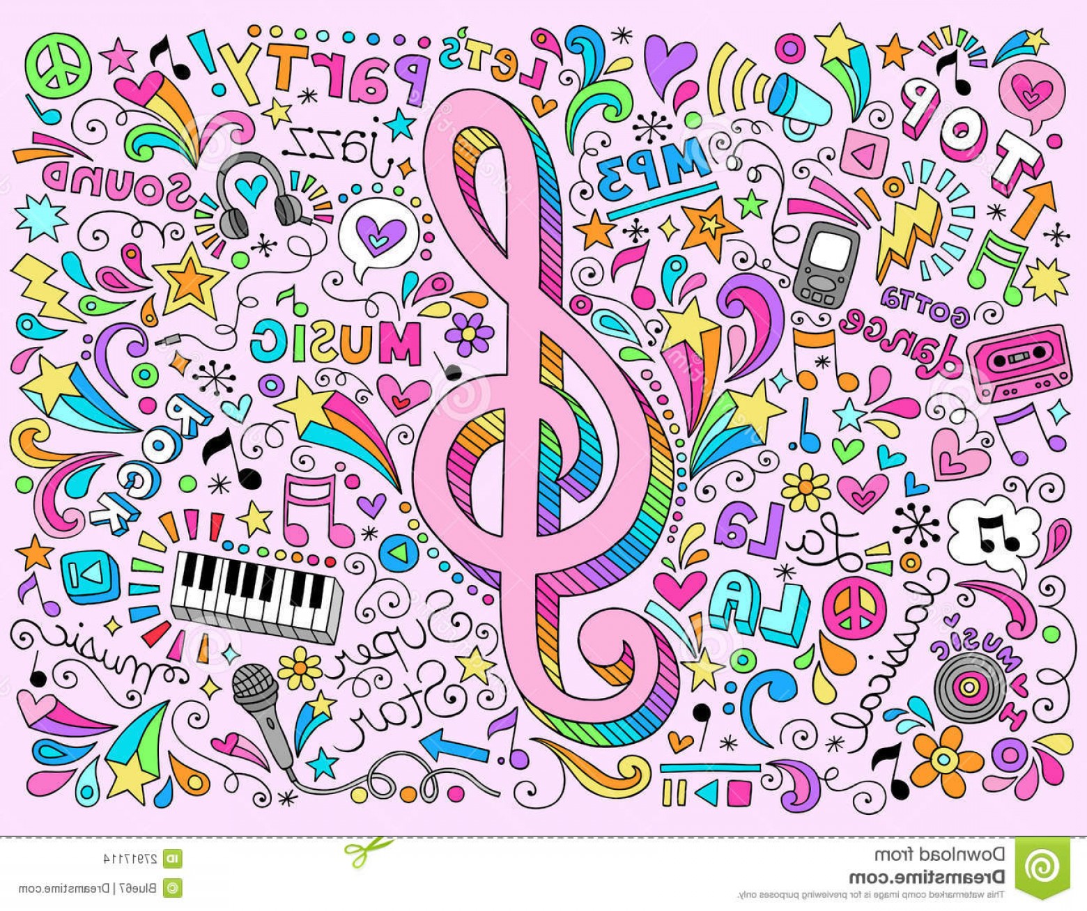 1560x1308 Stock Images G Clef Music Notes Groovy Notebook Doodles Vector
