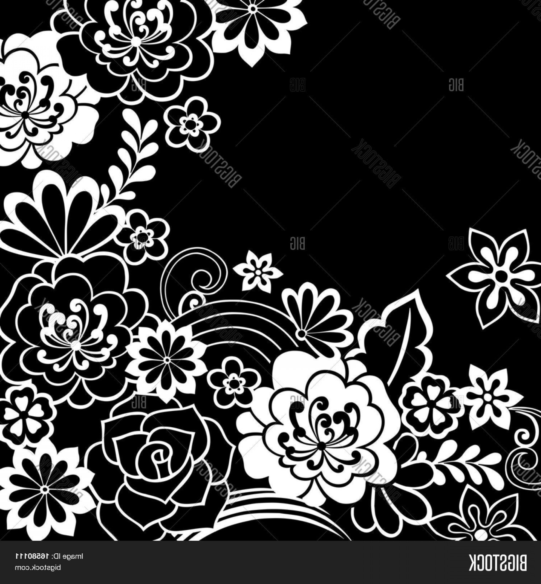 1800x1944 Stock Vector Groovy Psychedelic Black And White Doodle Flower