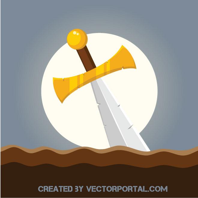 660x660 Sword In The Ground Vector Image