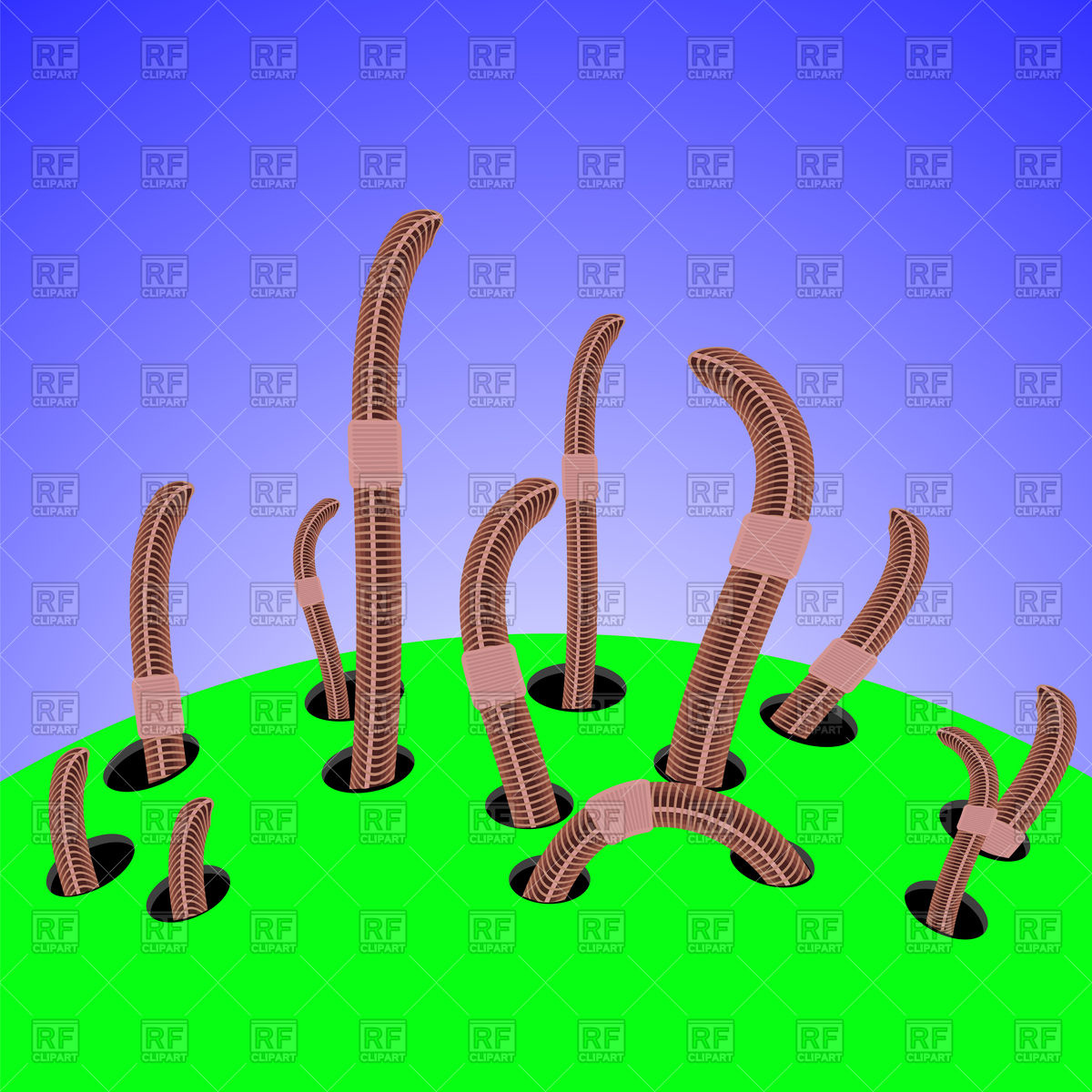 1200x1200 Worms Climbs Out Of Ground Vector Image Vector Artwork Of Plants