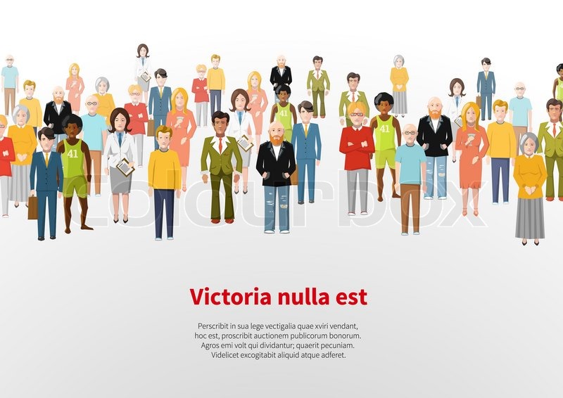 800x566 A Large Group Of Cartoon Flat People. Vector Background Stock