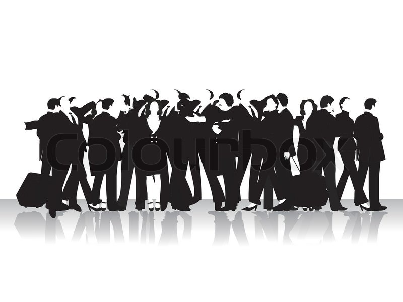 800x600 Group Of Business Peoples, Black Silhouettes Stock Vector