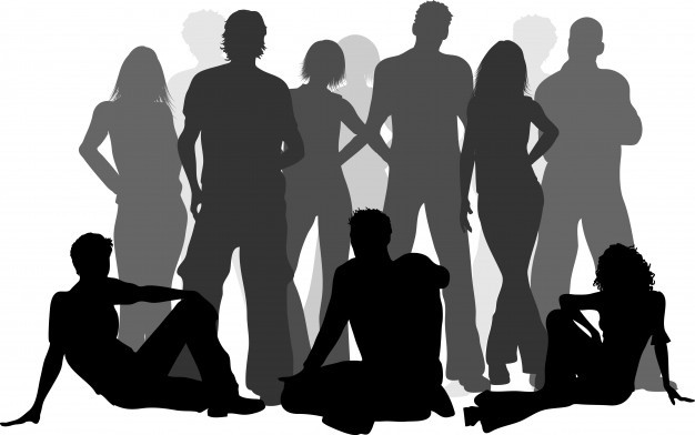 626x392 Silhouette Of A Group Of Friends Vector Free Download