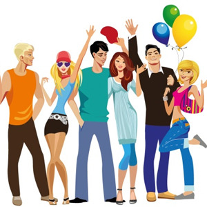 300x300 Young People Group Vector