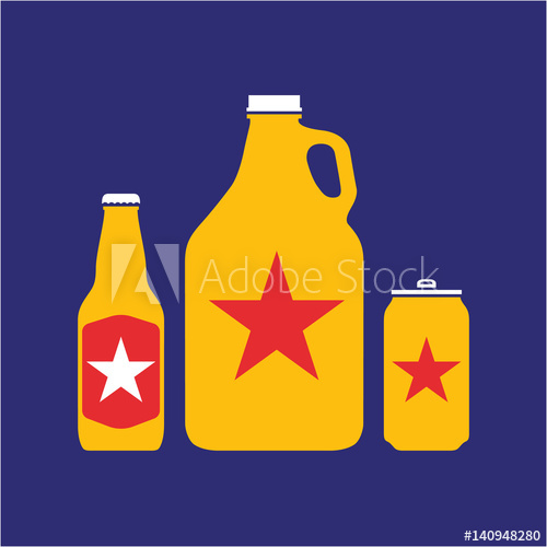 500x500 Craft Beer Bootle Can Growler