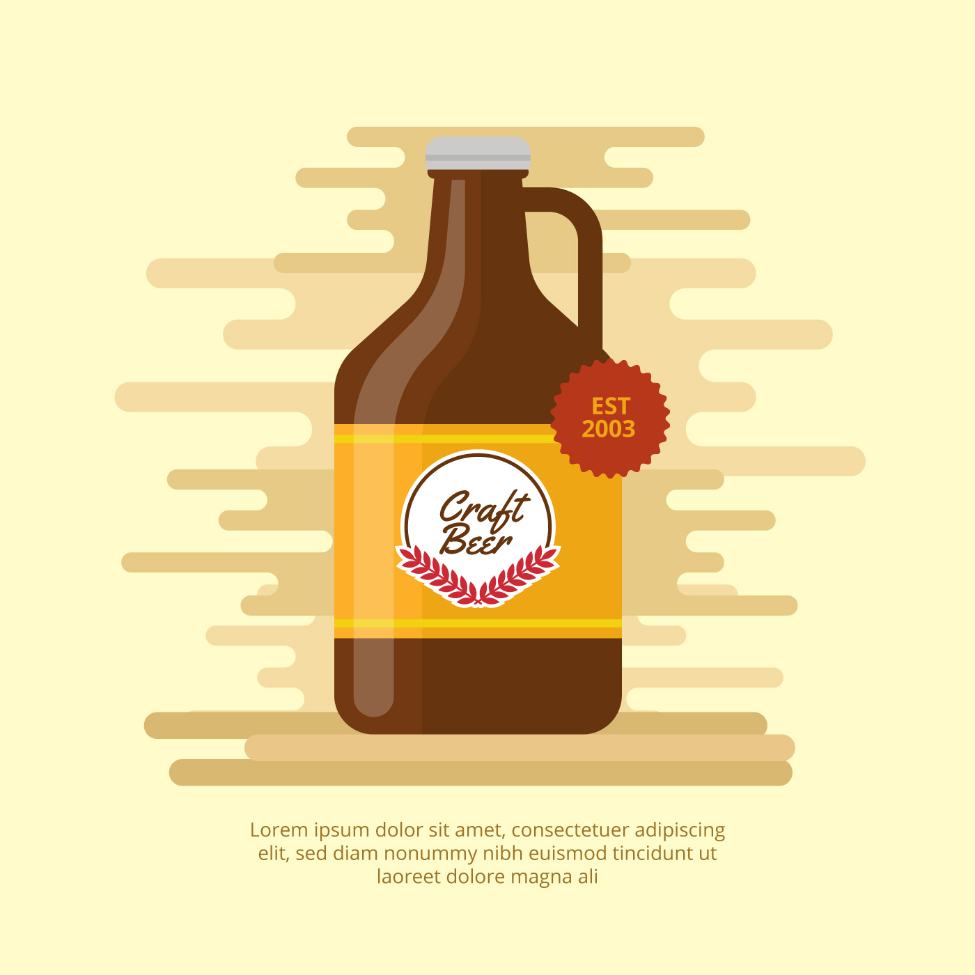 1400x1400 Beer Growler Free Vector Art