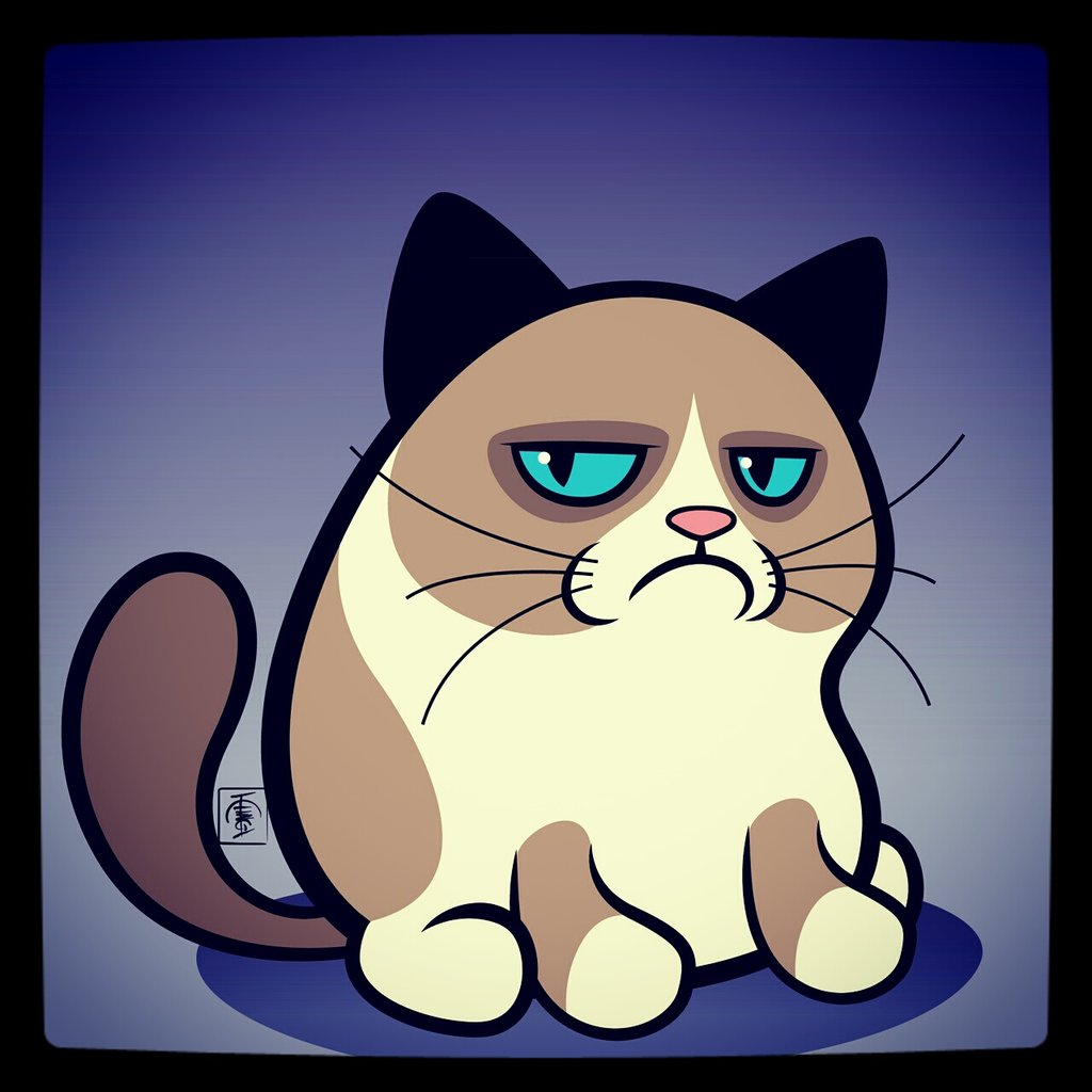 1024x1024 Drawn Grumpy Cat Vector