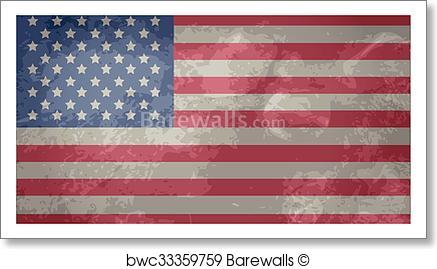 437x269 Art Print Of Grunge American Flag Vector Barewalls Posters