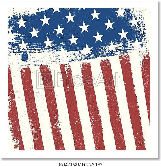 561x581 Free Art Print Of American Flag Grunge Background. Vector, Eps10