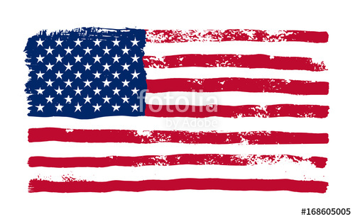 500x309 Grunge American Flag. Watercolor Flag Of Usa. Vector Illustration