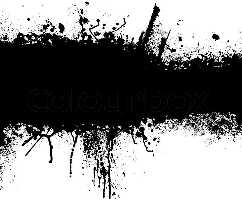 800x661 Grunge Banner With An Inky Dribble Strip With Copy Space Stock