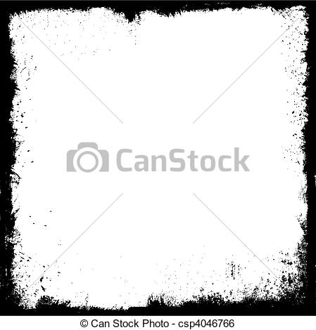 449x470 Grunge Border. Detailed Grunge Border In Black And White.