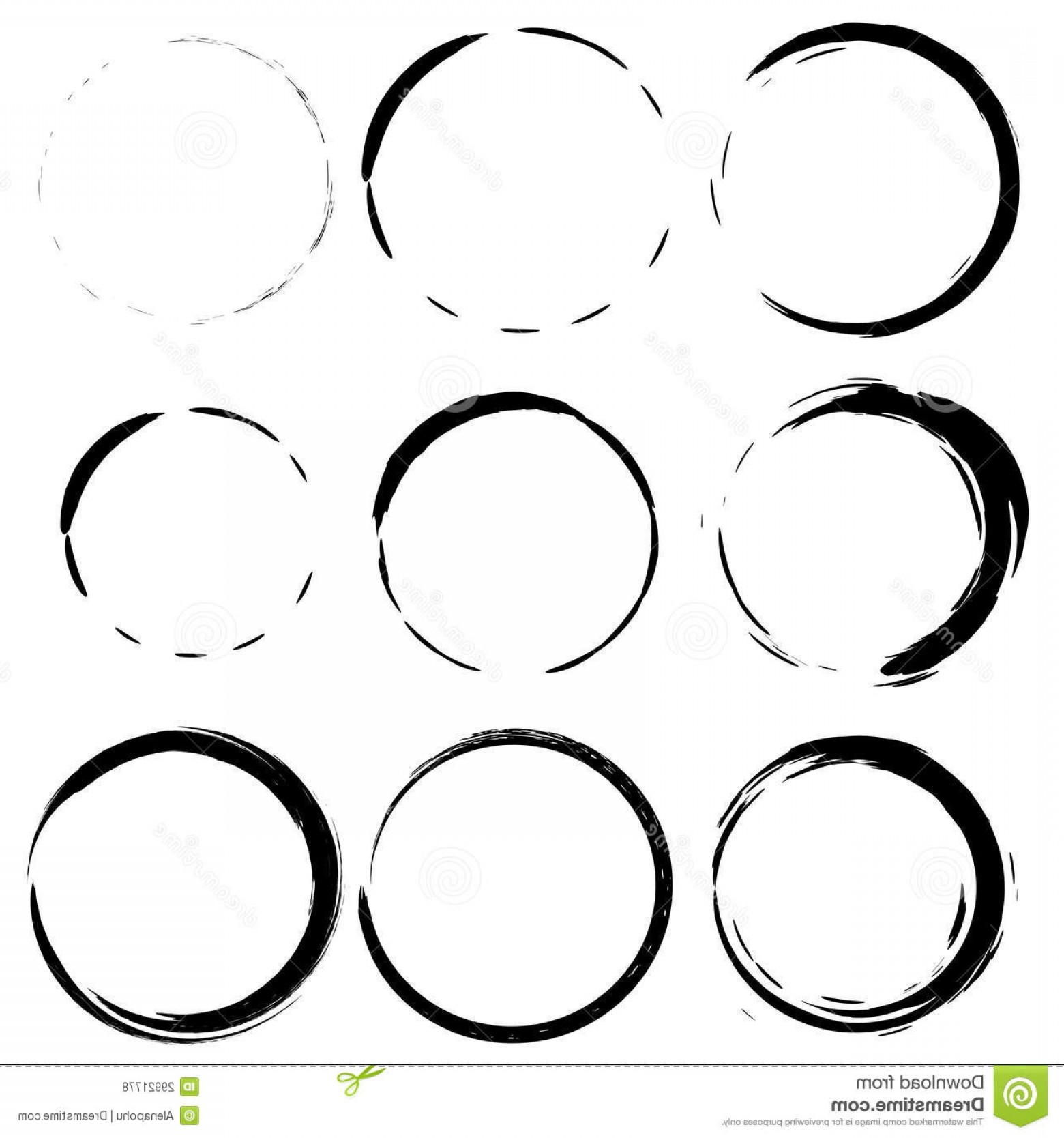 1560x1668 Royalty Free Stock Photos Vector Set Grunge Circle Brush Strokes