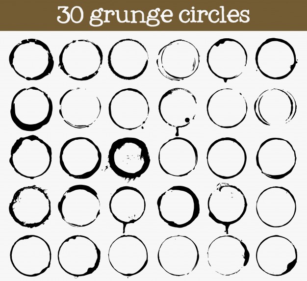626x573 Set Of 30 Grunge Circle Textures Vector Free Download