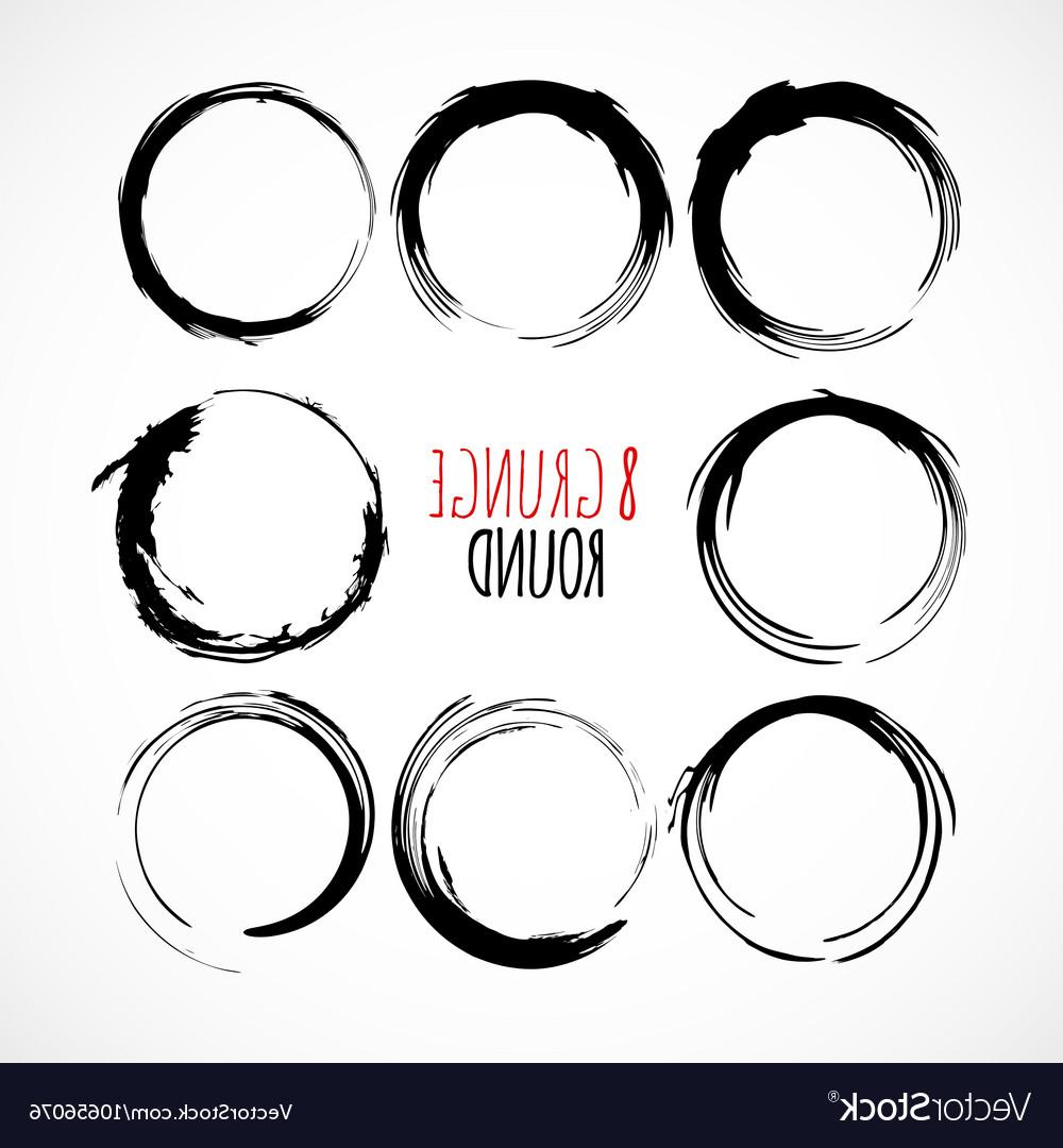 1000x1080 Best Set Of Grunge Circle Brush Strokes Vector Design