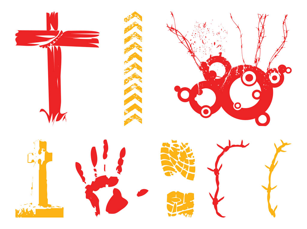 1024x765 Grunge Graphics Set Free Vectors Ui Download