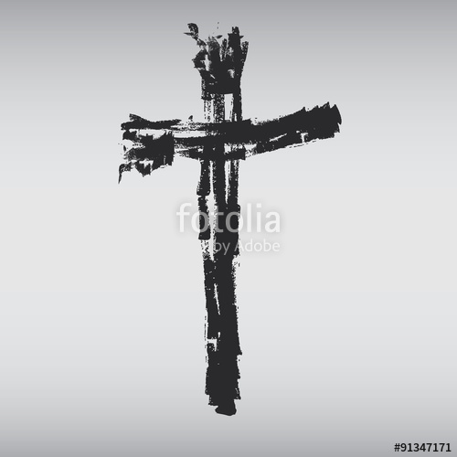 500x500 Hand Drawn Black Grunge Cross Icon, Simple Christian Cross Sign