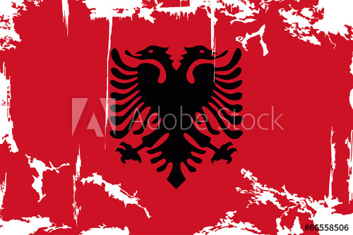500x333 Albanian Grunge Flag. Vector Illustration