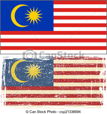 443x470 Malaysian Grunge Flag. Vector Illustration. Grunge Effect Can Be