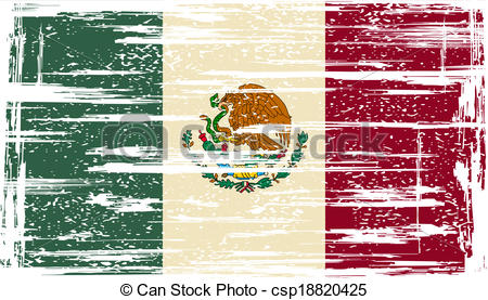 450x277 Mexican Grunge Flag. Vector Illustration. Grunge Effect Can Be